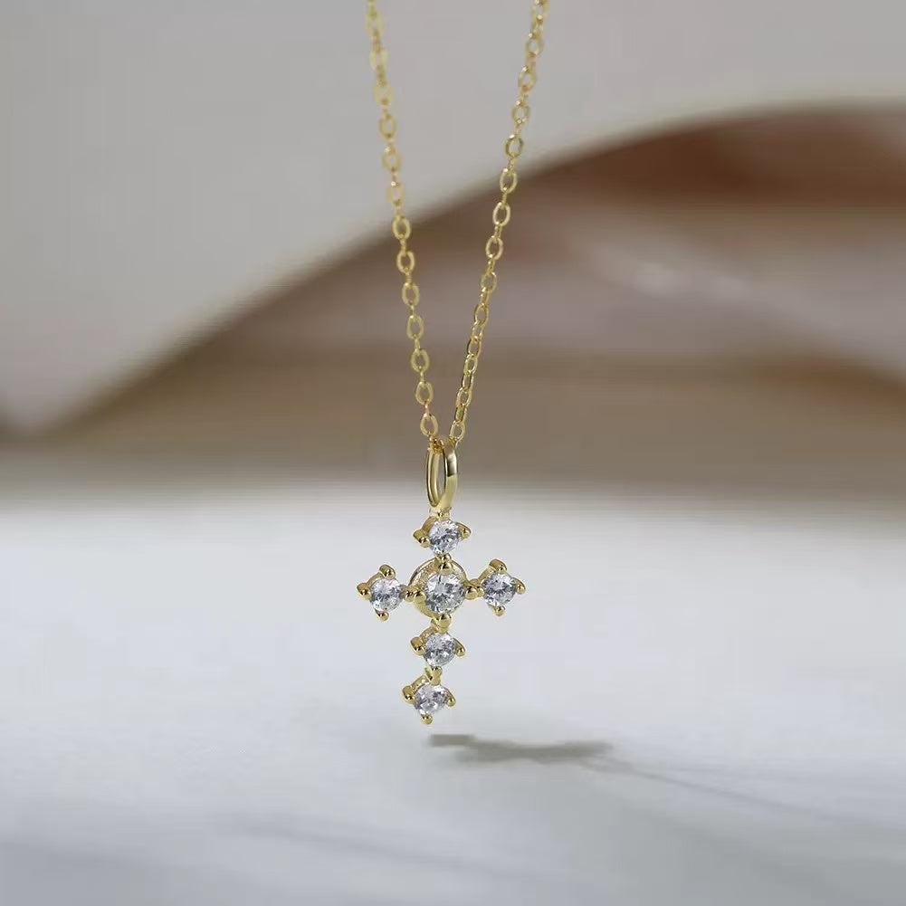 Radiant Faith Cross Necklace – 925 Sterling Silver or Gold Plated