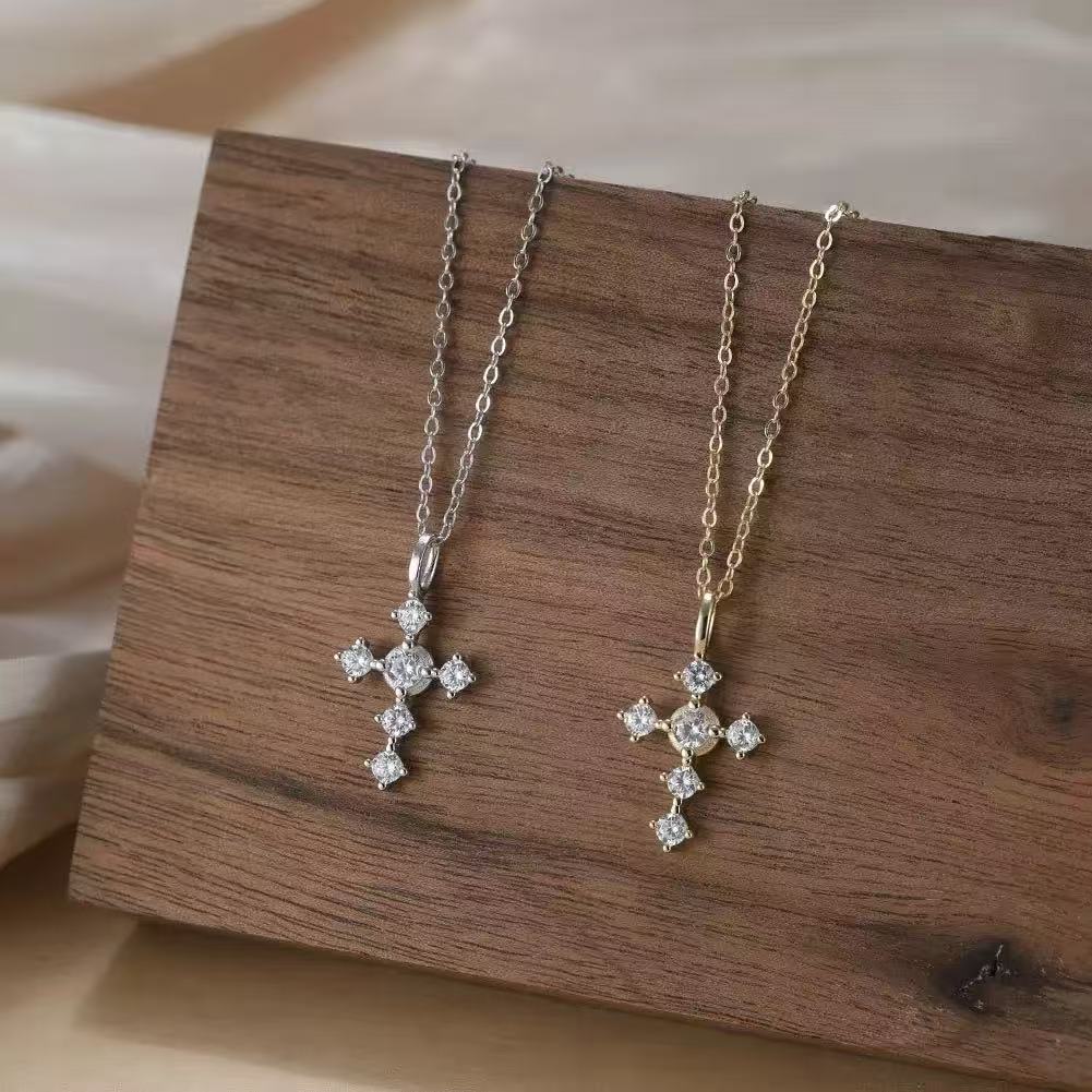 Radiant Faith Cross Necklace – 925 Sterling Silver or Gold Plated