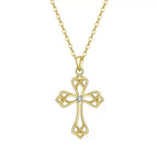 Celtic Cross Pendant Necklace with zircon details