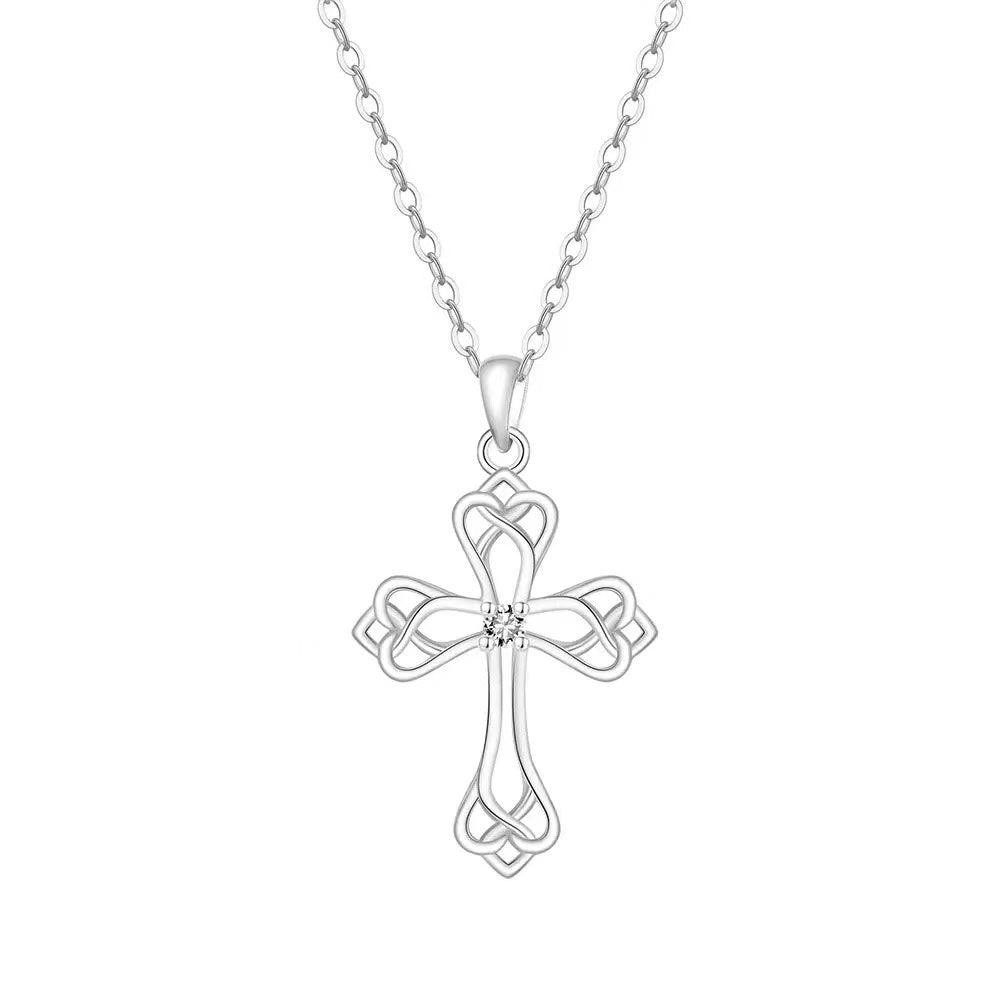 Celtic Cross Pendant Necklace – Sterling Silver or Gold Plated