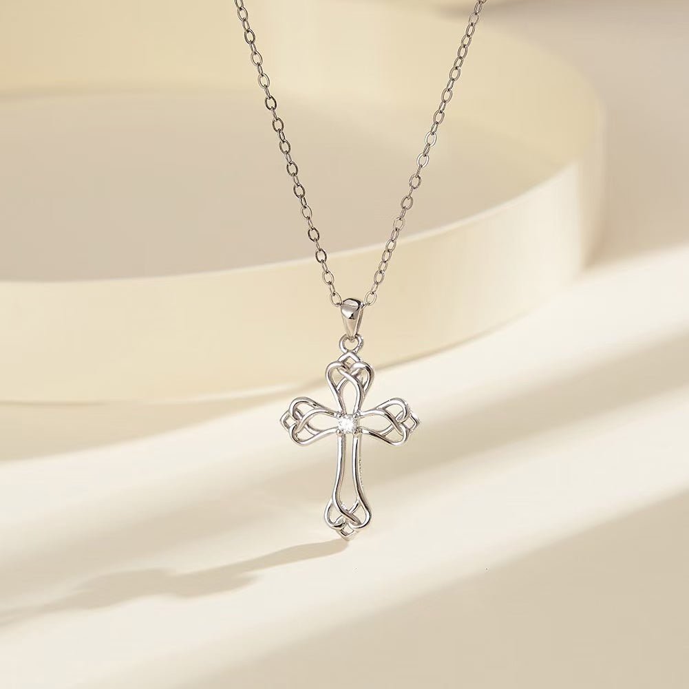Celtic Cross Pendant Necklace – Sterling Silver or Gold Plated