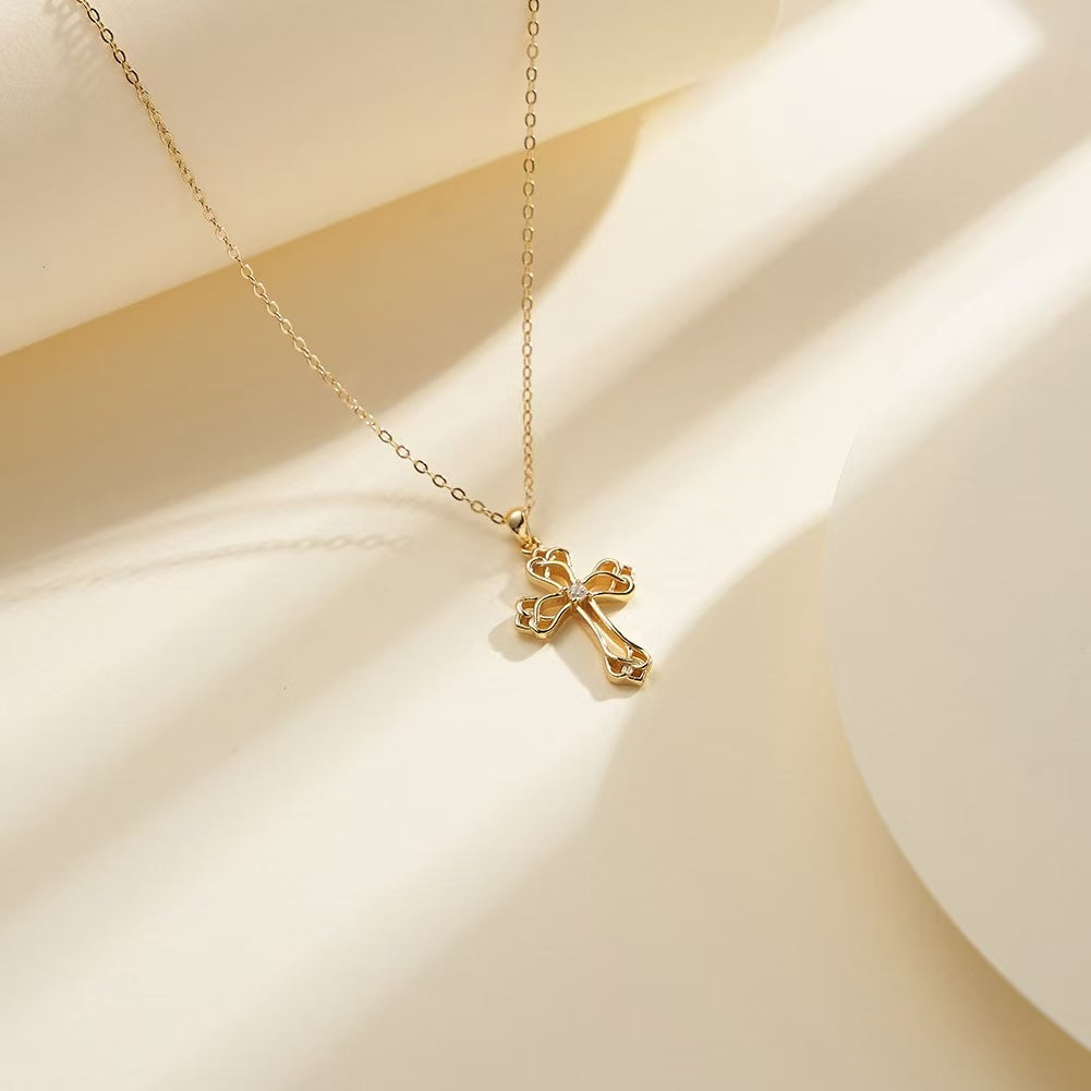 Celtic Cross Pendant Necklace – Sterling Silver or Gold Plated