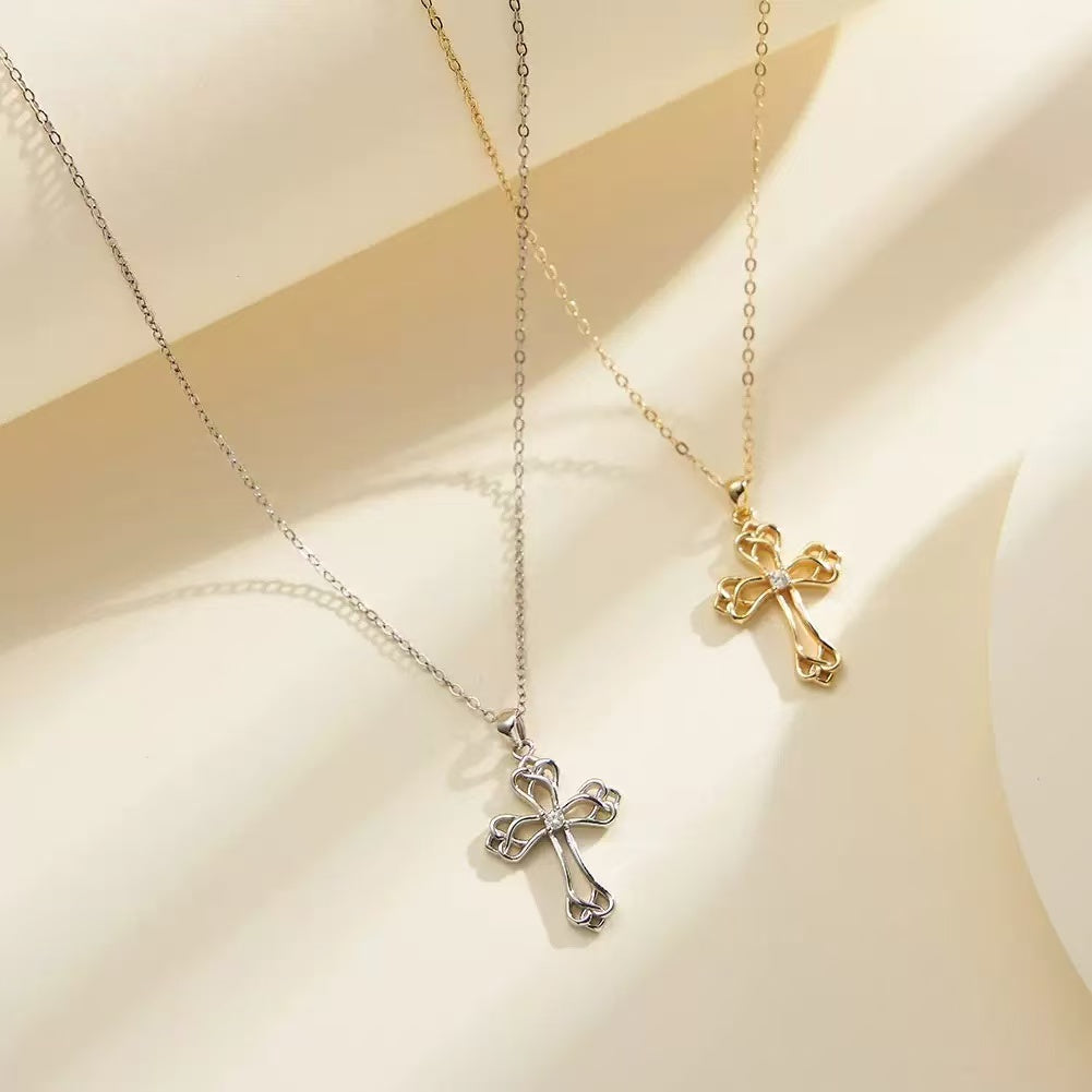 Celtic Cross Pendant Necklace – Sterling Silver or Gold Plated