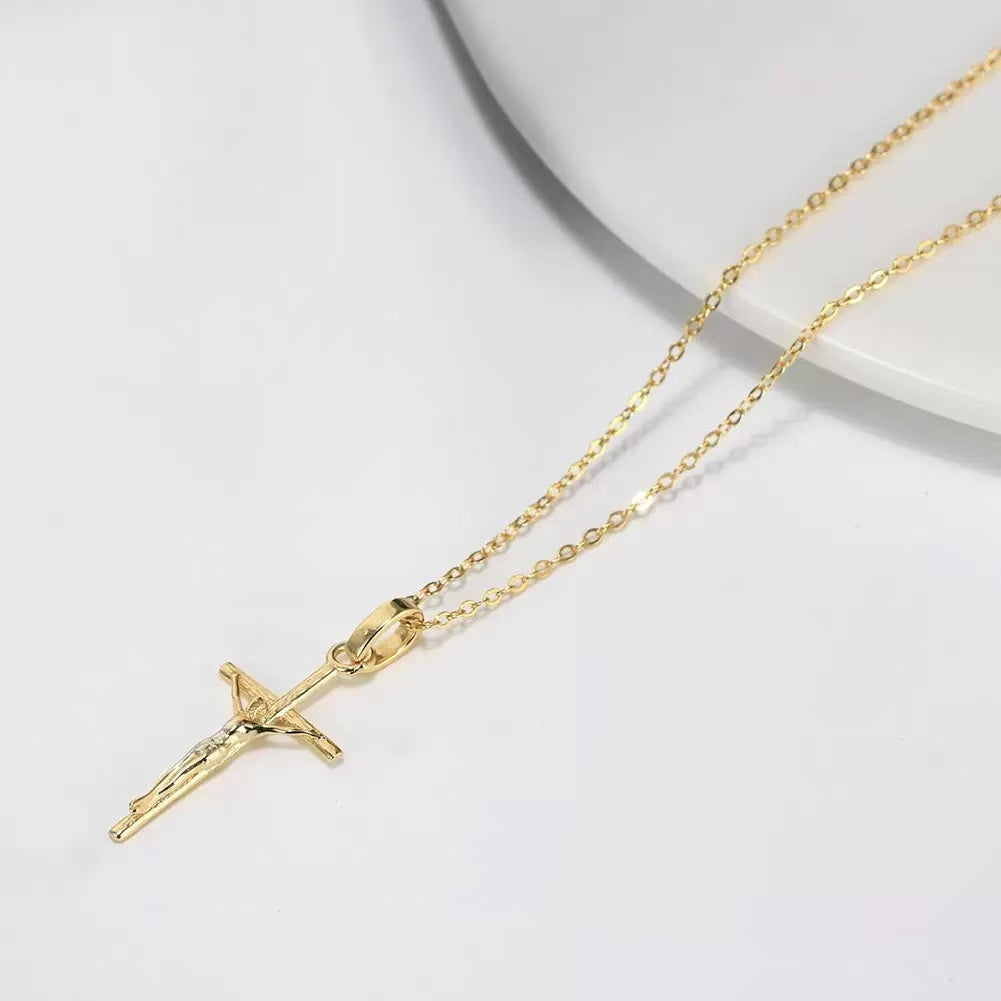 Crucifix Pendant Necklace – Sterling Silver or Gold Plated