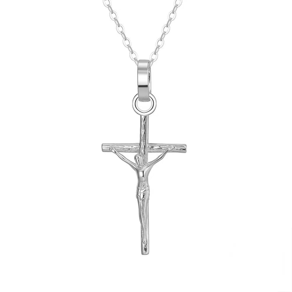 Crucifix Pendant Necklace – Sterling Silver or Gold Plated