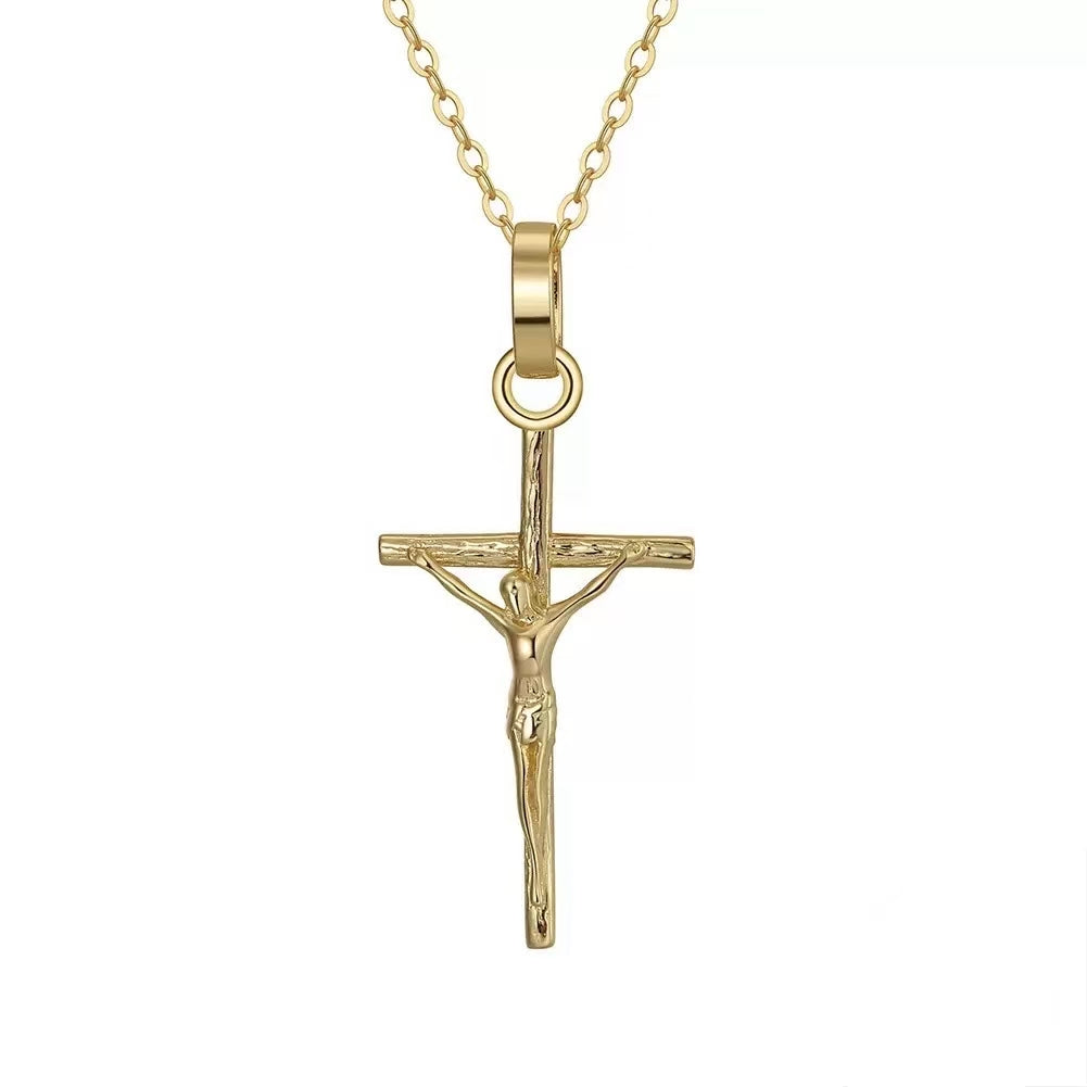 Crucifix Pendant Necklace – Sterling Silver or Gold Plated