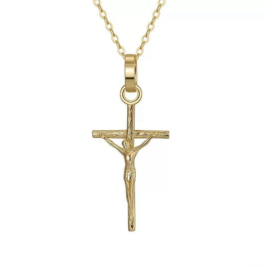 Crucifix Pendant Necklace – Sterling Silver or Gold Plated