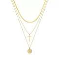 Cross Coin Link Layered Necklace product photo by Starlight