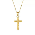 Hammered Cross Pendant Necklace with textured cross design