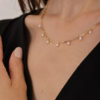 Pearl Drop Paperclip Chain Necklace Chains