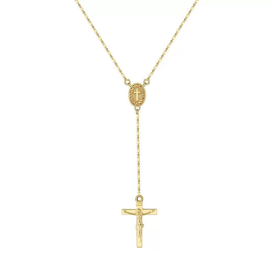 Rosary Cross Y Necklace – Sterling Silver or Gold Plated