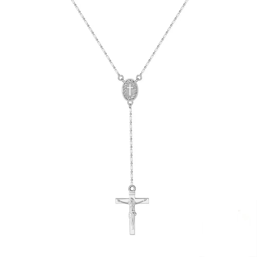 Rosary Cross Y Necklace – Sterling Silver or Gold Plated