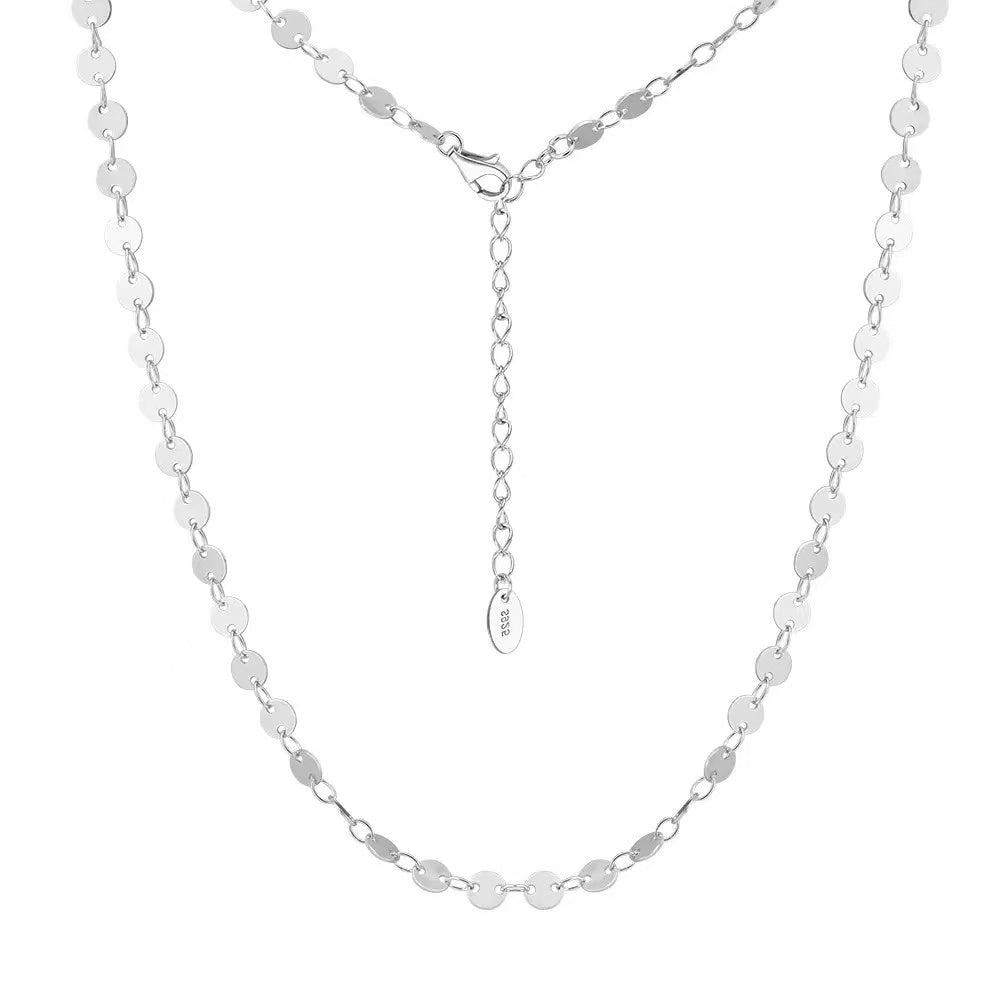 Disc Chain Choker Necklace – Sterling Silver or Gold Plated