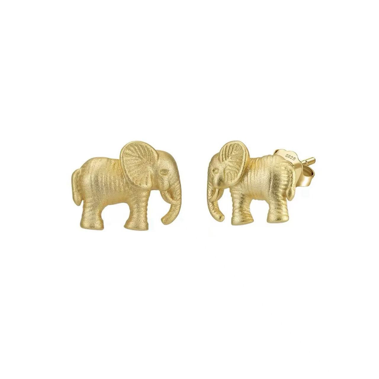 Elephant Stud Earrings – Sterling Silver or Gold Plated