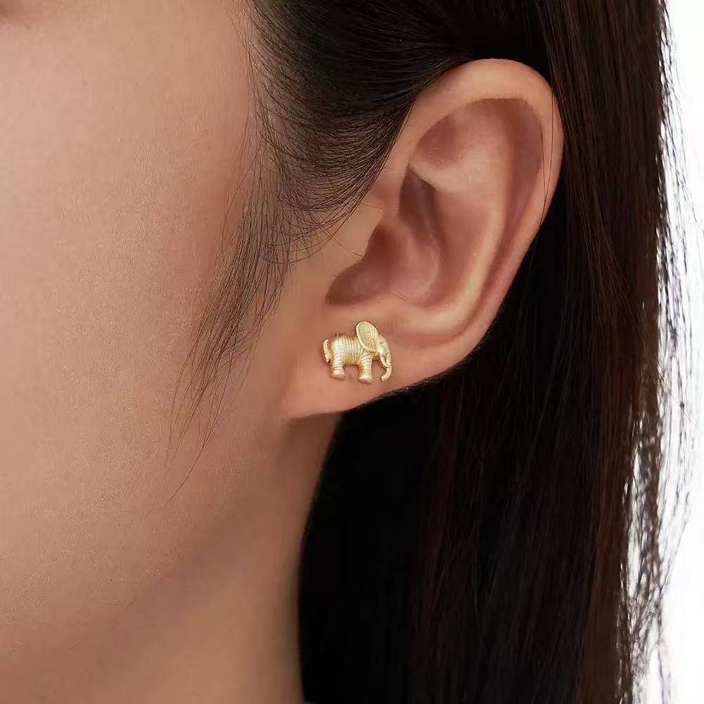 Elephant Stud Earrings – Sterling Silver or Gold Plated