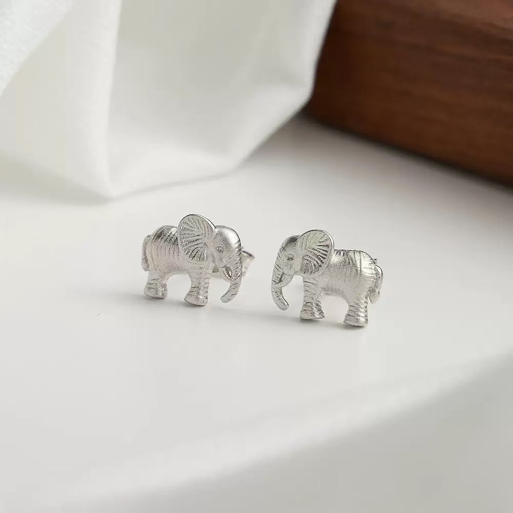 Elephant Stud Earrings – Sterling Silver or Gold Plated