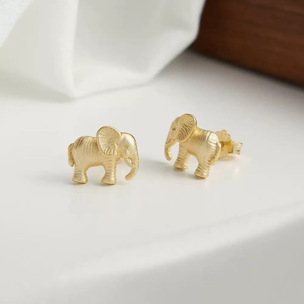 Elephant Stud Earrings – Sterling Silver or Gold Plated