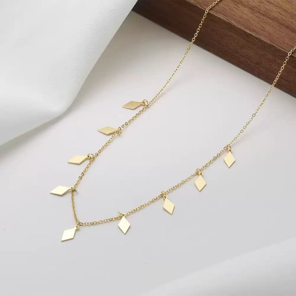 Geometric Drop Necklace – Sterling Silver or Gold Plated