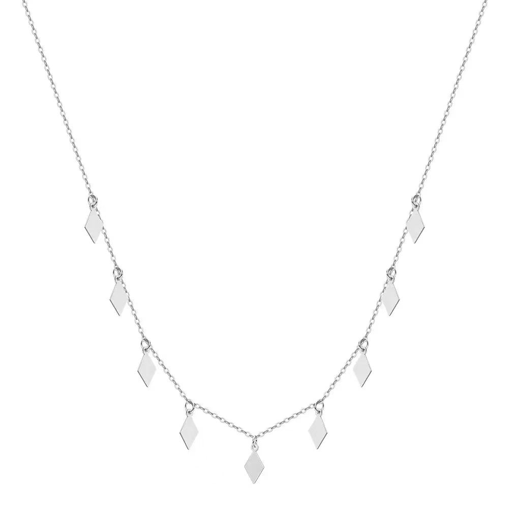 Geometric Drop Necklace – Sterling Silver or Gold Plated