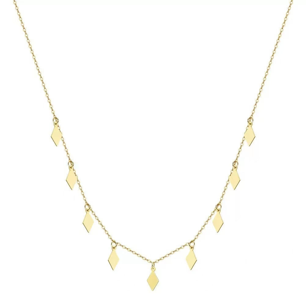 Geometric Drop Necklace – Sterling Silver or Gold Plated