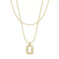 Rectangle Link Accent Layered Necklace product photo by Starlight