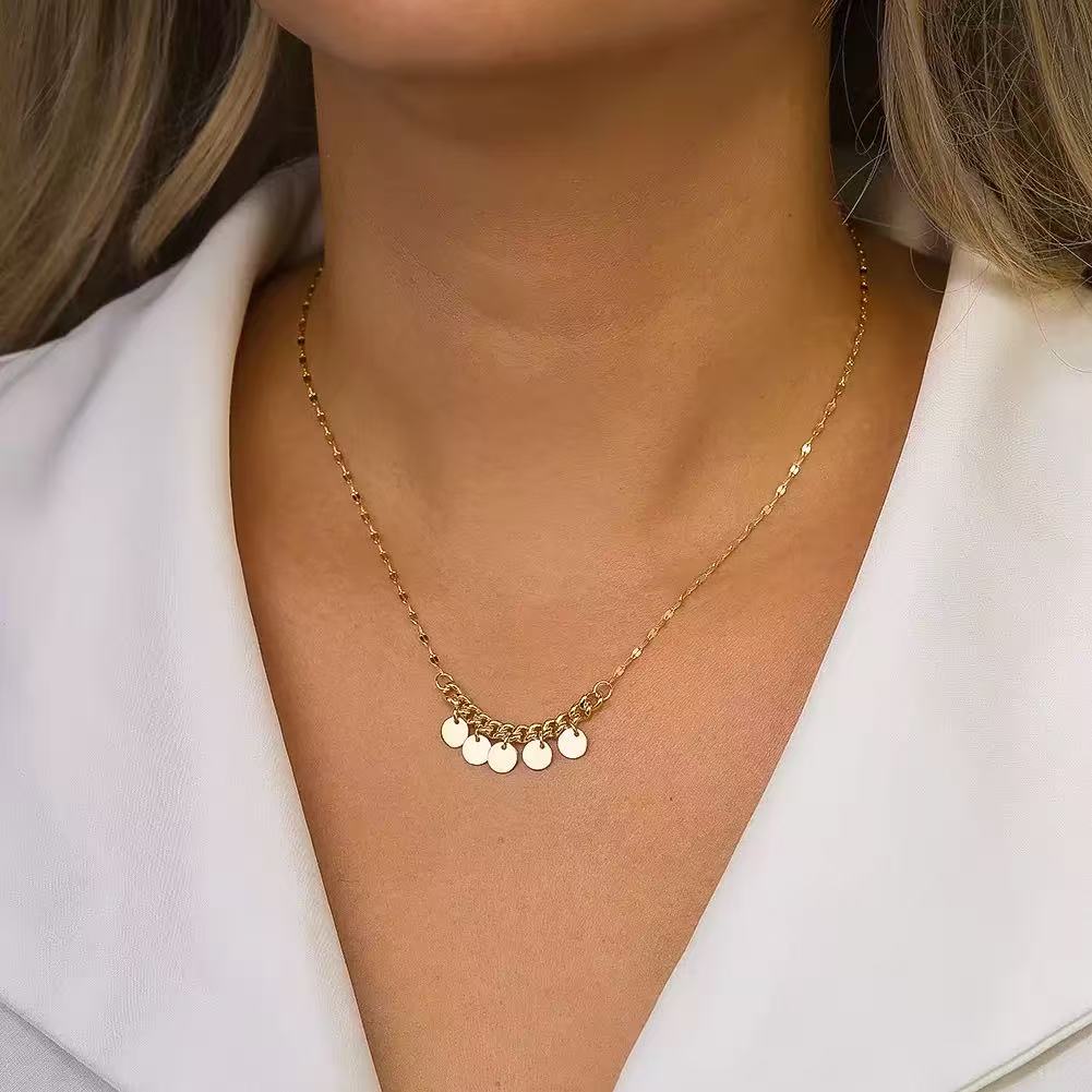 Disc Charm Necklace – Sterling Silver or Gold Plated