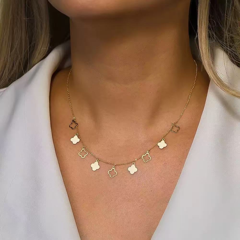 Clover Charm Necklace – Sterling Silver or Gold Plated