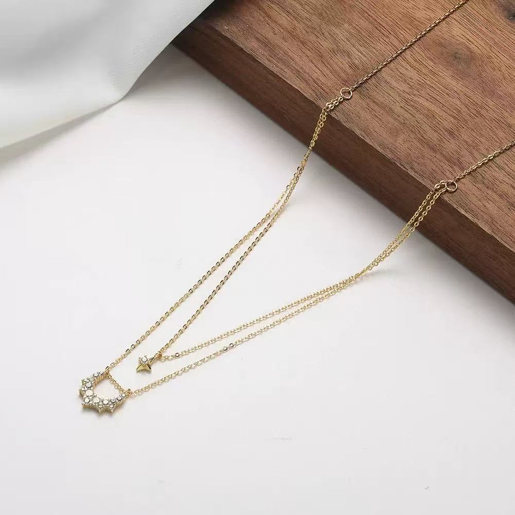 Layered Star & Moon Necklace – Sterling Silver or Gold Plated