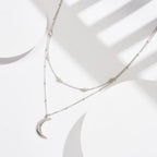 Crescent Moon Layered Necklace Multi-Strand Necklaces