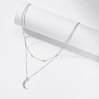 Crescent Moon Layered Necklace Multi-Strand Necklaces