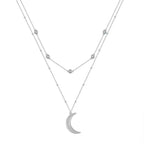 Crescent Moon Layered Necklace Multi-Strand Necklaces