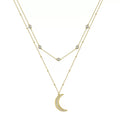 Crescent Moon Star Layered Necklace product photo by Starlight