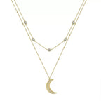 Crescent Moon Layered Necklace Multi-Strand Necklaces