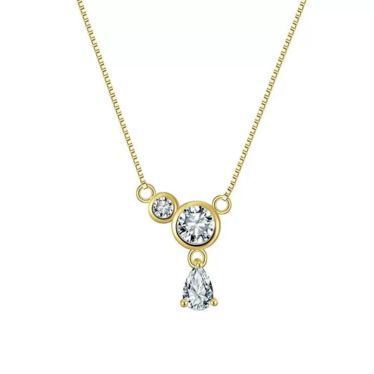 Triple Stone Drop Necklace – Sterling Silver or Gold Plated