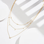 Triple Strand Bezel Necklace Multi-Strand Necklaces