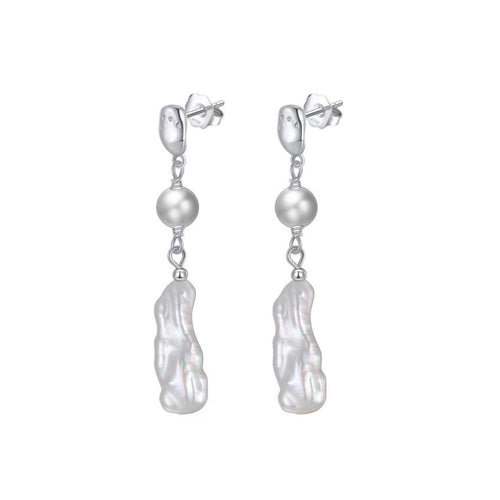 Ocean Drip Pearl Drop Stud Earrings product photo by Starlight