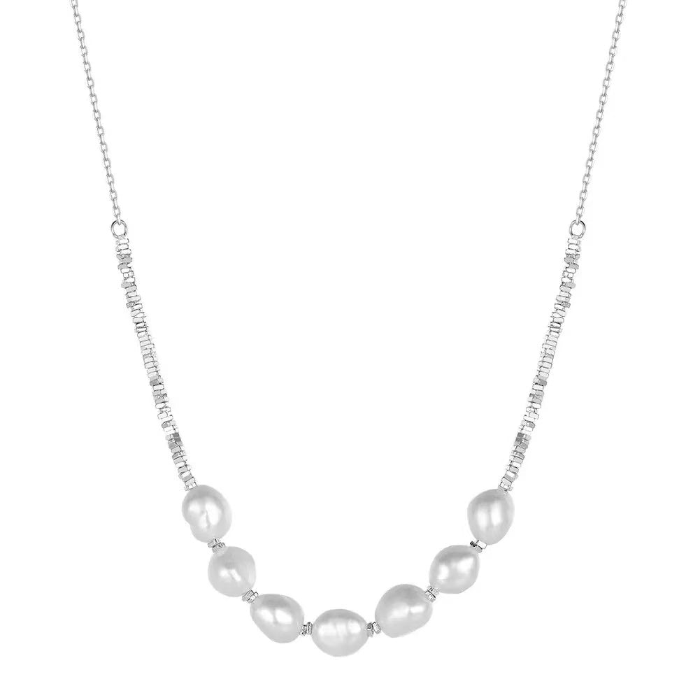 Baroque Pearl Bead Necklace – Sterling Silver or Gold Plated