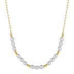Golden Bead Pearl Necklace Pendant Necklaces