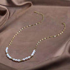 Golden Bead Pearl Necklace Pendant Necklaces
