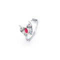 Ruby Butterfly Ring – Sterling Silver & Brilliant-Cut Gemstones