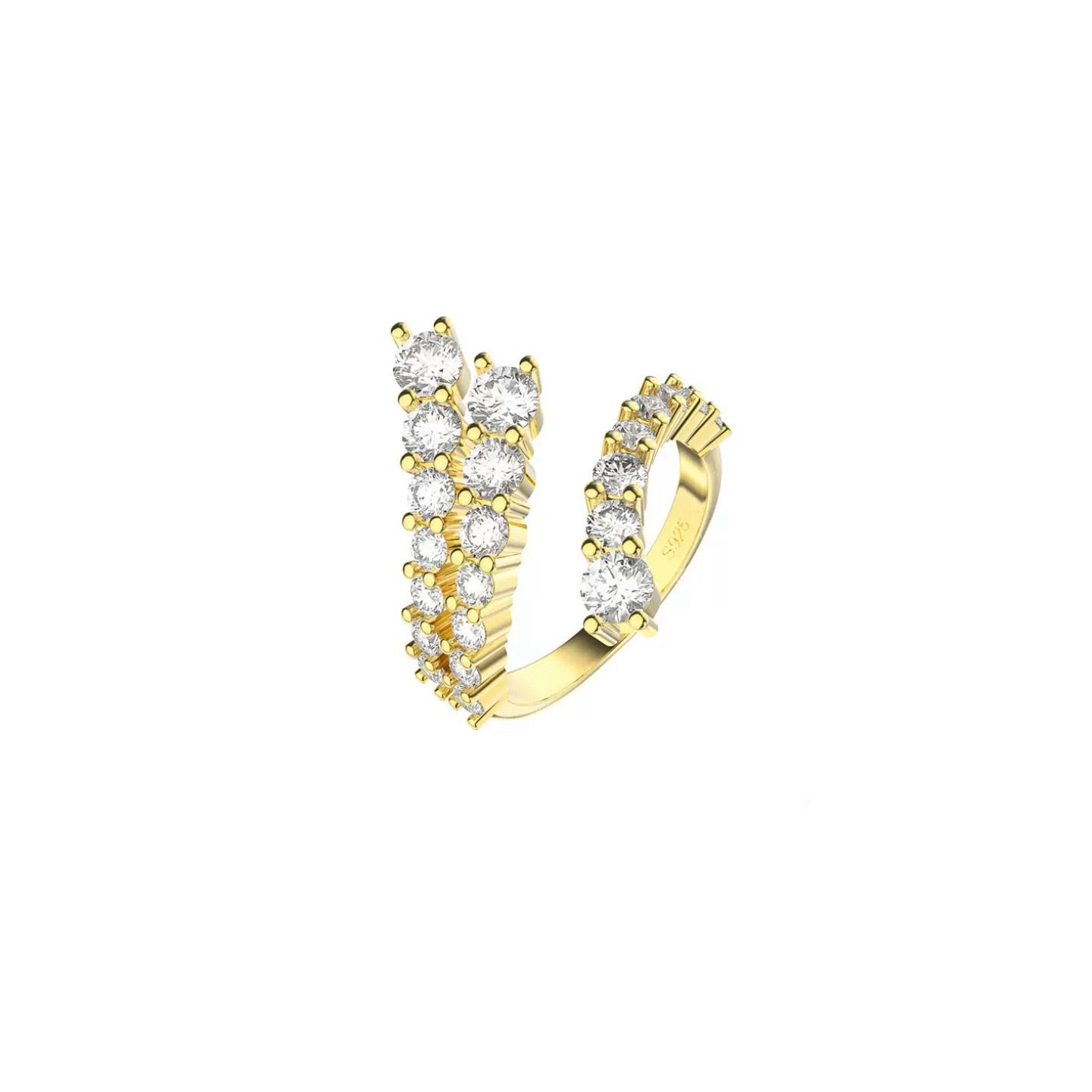 Twisted Radiance Open Wrap Ring