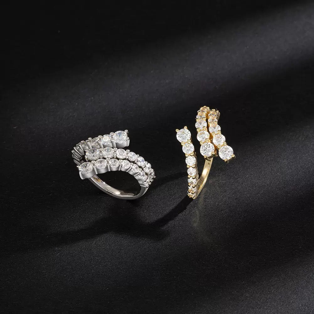Twisted Radiance Open Wrap Ring