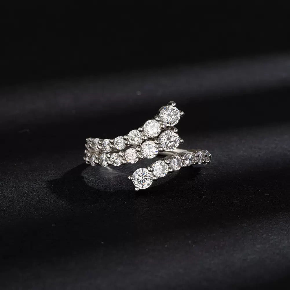 Twisted Radiance Open Wrap Ring