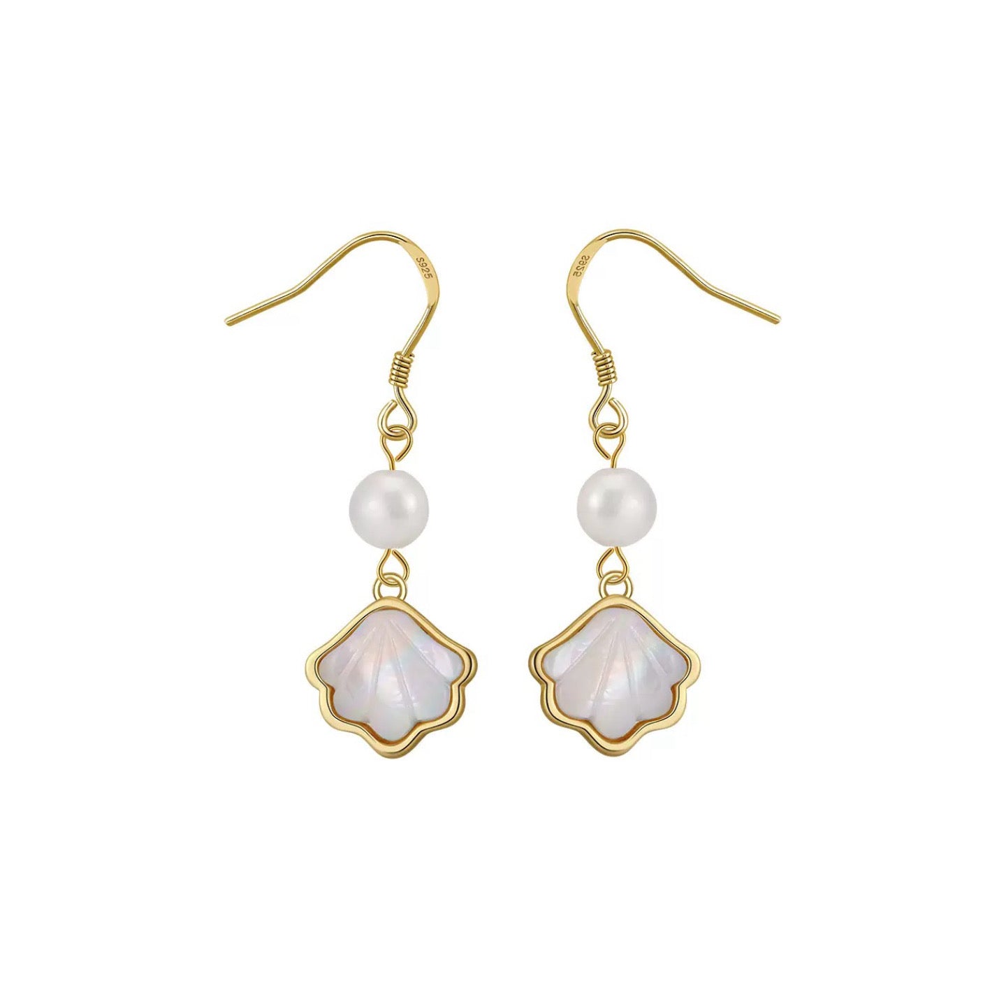 Petal Blossom Freshwater Pearl Dangle Earrings