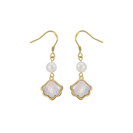Seashell Earrings – Mother of Pearl & Pearl Drop Shell Jewelry in Gold