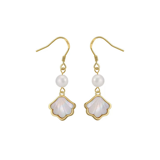 Petal Blossom Freshwater Pearl Dangle Earrings