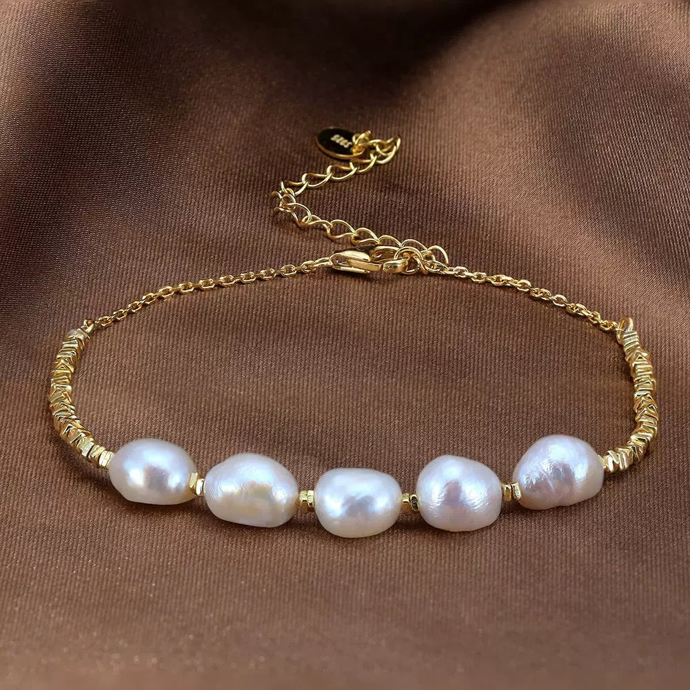 Golden Thread – Freshwater Pearl Vermeil Bracelet