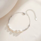 Nugget Accent Pearl Bracelet, Dainty Beaded Bracelet, Minimalist Everyday Jewelry