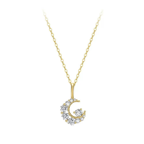 Crescent Moon Star Pendant Necklace product photo by Starlight