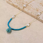 Tranquil Drop Pearl Necklace detail view